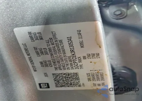 2024 Chevrolet Colorado Lt из США, поврежденный, VIN 1GCPTCEK3R1305341